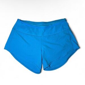 Oiselle blue long distance running shorts with pockets 🤍